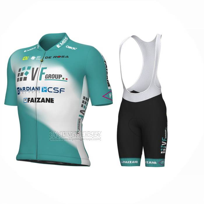 2024 Cycling Jersey Bardiani Csf Faizane Light Blue Short Sleeve And Bib Short